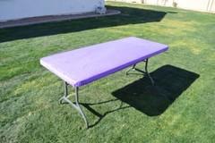 Kwik Table Covers- 6ft Purple. Kwik Table Covers- 6ft Purple.