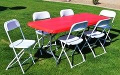 Table & White Chairs Set w/Kwik Cover Table & White Chairs Set w/Kwik Cover
